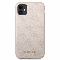 Guess GUHCN61G4GFPI iPhone 11 / Xr 6,1"rožinis/rožinis hard dėklas 4G Metal Gold Logo