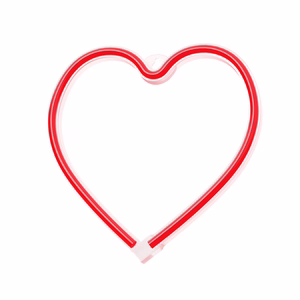 Neon LED Light HEART raudonas Bat + USB FLNE07 Forever Light
