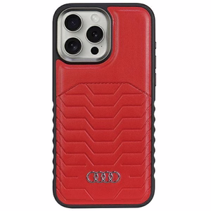 Audi sintetinės odos dėklas su MagSafe, skirtas iPhone 15 Pro Max – raudonas