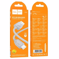 Kabelis USB-A į USB-C Hoco 3A 1 m X113 pilkas