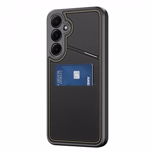 Dėklas telefonui Dux Ducis Rafi II Samsung Galaxy S25 su stovu ir piniginė - juodas
