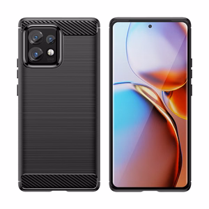 Carbon Case silikoninis dėklas telefonui Motorola Edge 40 Pro - juodas