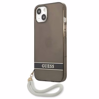 Guess GUHCP13SHTSGSK iPhone 13 mini 5.4" juodas/juodas kietasis dėklas su permatomu dizainu Stap