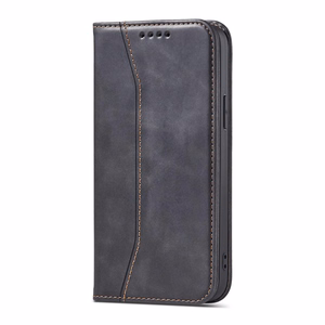 Чехол Magnet Fancy для iPhone 14 Plus с откидной крышкой кошелёк подставка чёрный