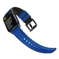 Uniq Linus Airosoft Silicone Dirželis for Apple Watch 1/2/3/4/5/6/7/8/SE/SE2/Ultra 42/44/45/49mm - Mėlynas