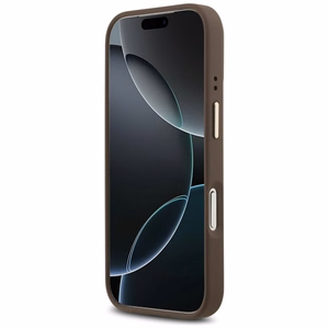 Guess 4G PU Classic Logo Magnetinis dėklas telefonui iPhone 17 Pro - rudas