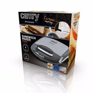 Camry CR 3018 – sandwich maker for 2 sandwiches, 850 W, ceramic coating, black