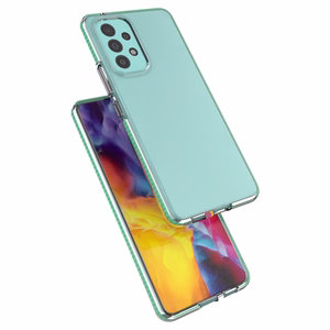 Spring dėklas telefonui gelinis TPU dėklas su spalvotu rėmeliu Samsung Galaxy A73 šviesiai rožinė