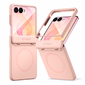 Tech-Protect Kevlar Aura dėklas, skirtas Samsung Galaxy Z Flip 8, suderinamas su MagSafe – rožinis
