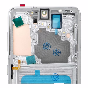 LCD ekranas SAMSUNG S21 5G baltas SOFT OLED su rėmeliu