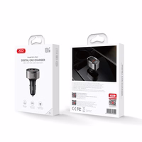 XO automobilinis įkroviklis CC61 PD QC 3.0 100W 1x USB 1x USB-C 1x Lightning pilkos spalvos