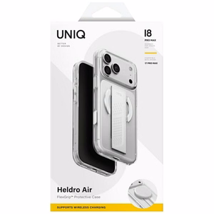 Uniq Heldro Air Magclick Charging dėklas iPhone 18 Pro Max / 17 Pro Max – skaidrus