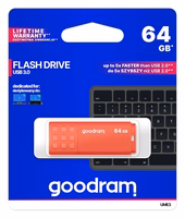 Goodram UME3-0640O0R11 USB atmintukas 64 GB USB A tipo 3.2 Gen 1 (3.1 Gen 1) Oranžinė
