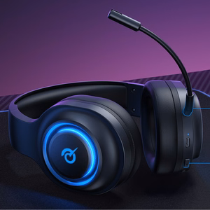 QCY Heroad V200 Tri-Mode Žaidimų Ausinės su 7.1 Garsu, 240h Baterija ir Nuimamu Mikrofonu - Juodos