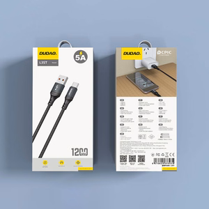Dudao L3ST USB-A - USB-C 5A 1.2m pintas kabelis - juodas