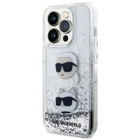 KARL LAGERFELD dėklas telefonui IPHONE 14 Pro KLHCP14LLDHKCNS (Liquid Glitter KC) baltas
