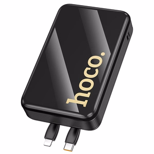 Išorinė baterija Hoco 20000 mAh QC PD 22,5W su integruotais laidais USB C + Lightning Q37A juoda