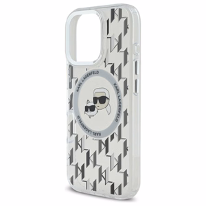IML Monogram Karl & Choupette Head MagSafe Dėklas telefonui iPhone 16 Pro - skaidrus