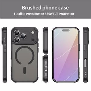 Juodas magnetinis matinis PC ir TPU dėklas iPhone 18 Pro / 17 Pro, atsparus kritimams