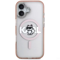 KARL LAGERFELD dėklas telefonui IPHONE 17 su MagSafe suderintas (IML Choupette eskizo logotipu) - rožinis