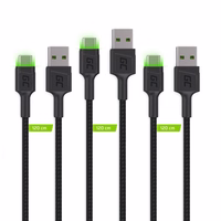 Green Cell KABGCSET03 USB kabelis 2 m USB A USB C Juoda