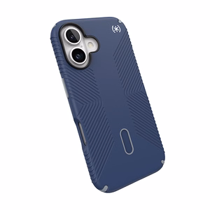 Speck Presidio2 Grip dėklas su MagSafe ir ClickLock, skirtas iPhone 16, „Coastal Blue/Dust Grey“