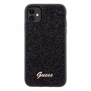 Guess Disco Metalinis užrašas dėklas telefonui iPhone 11 / Xr - juodas