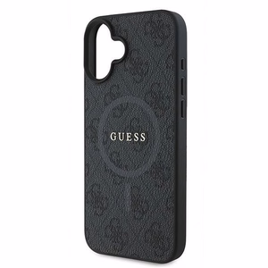 Guess 4G žiedas klasikinis logotipas magnetinis dėklas iPhone 16 Plus - juodas