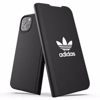 Adidas OR knygos tipo dėklas BASIC iPhone 13 - juodas ir baltas