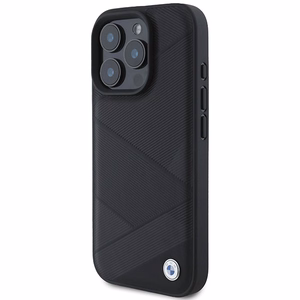BMW Signature Odinis Dėklas su Linijų Raštu iPhone 16 Pro - Juodas