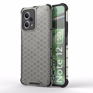 Honeycomb dėklas telefonui Xiaomi Redmi Note 12 5G / Poco X5 5G šarvuotas hibridinis dangtelis juodas