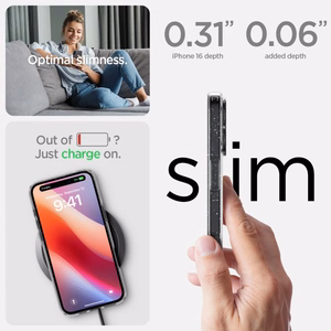 Spigen Liquid Crystal dėklas, skirtas iPhone 16 6.1", skaidrus su blizgučiais