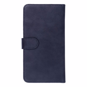 Universalus knygos tipo dėklas BENDRAS dydis M Samsung S21 / Note / Note 2 / Note 3 / S10 / Huawei P30 Lite / P9 / P9 Lite / Sony Xperia Z3 / Z4 / Z5 tamsiai mėlynas