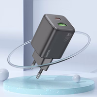 Įkroviklis Hoco USB A + USB C QC PD 3A 20W + kabelis USB C į Lightning N41 juodas