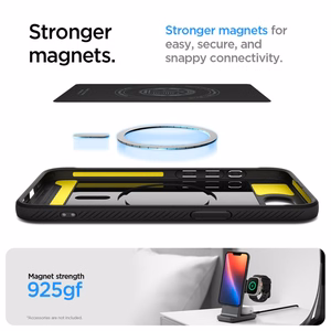 Чехол Spigen Rugged Armor MagSafe для iPhone 16e / 17e - чёрный