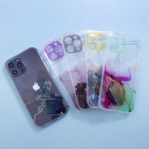 Marble Case для iPhone 12 Pro Max гелевая крышка мрамор синий