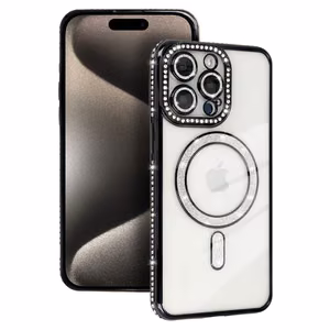 Bling Magnetinis dėklas telefonui Iphone 14 Pro juodas