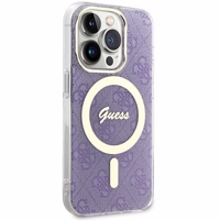 Guess GUHMP14LH4STU iPhone 14 Pro 6.1" violetinis/violetinis kietas dėklas 4G MagSafe