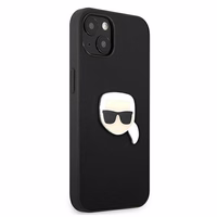 Karl Lagerfeld Odinis Ikonik Karl's Head Metalinis dėklas iPhone 13 mini - juodas