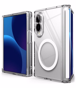 Ringke Fusion Flap Magnetic dėklas, skirtas Samsung Galaxy Z Fold 8, suderinamas su MagSafe – skaidrus