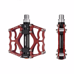 Rockbros JT201012LR 2010-12L aliumininiai platforminiai dviračio pedalai – raudoni