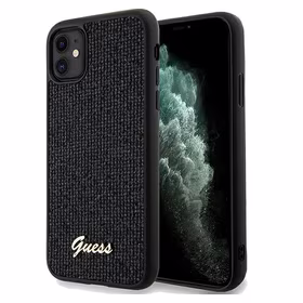 Guess Disco Metalinis užrašas dėklas telefonui iPhone 11 / Xr - juodas