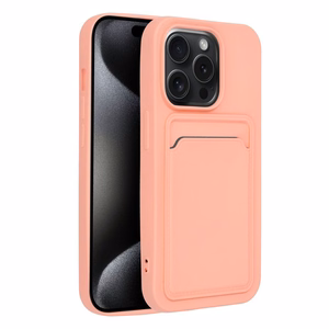 Kortelių dėklas telefonui IPHONE 15 Pro rožinis