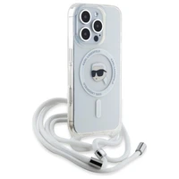 Karl Lagerfeld Crossbody IML Karl Head Magnetinis dėklas telefonui iPhone 16 Pro Max - skaidrus