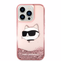 Karl Lagerfeld KLHCP14XLNCHCP iPhone 14 Pro Max 6.7" pink/pink kietas dėklas Glitter Choupette Head