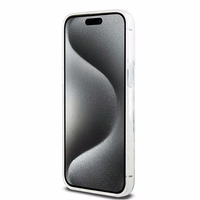 DKNY Skystas blizgučių daugialogotipis dėklas telefonui iPhone 15 Pro Max - balta