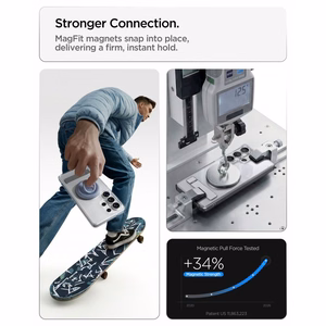 Spigen Ultra Hybrid S Mag MagSafe dėklas skirtas Samsung Galaxy S26 Ultra - skaidrus ir baltas