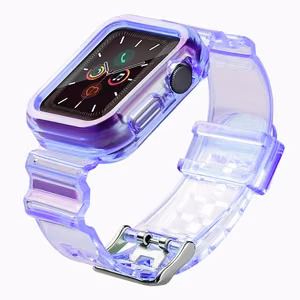 Silicone Band Strap Bracelet Case Strap Light Set for Apple Watch 38mm - Purple