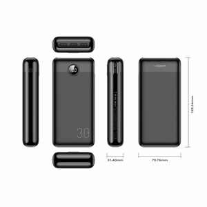 VEGER Išorinė baterija 30000 mAh PD QC3.0 3A 20W L30 (W3008PD) juoda