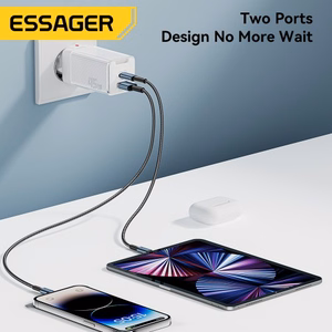 Įkroviklis Essager Zhiqi GaN Šviesiai mėlynas 45W (PD / QC3.0)